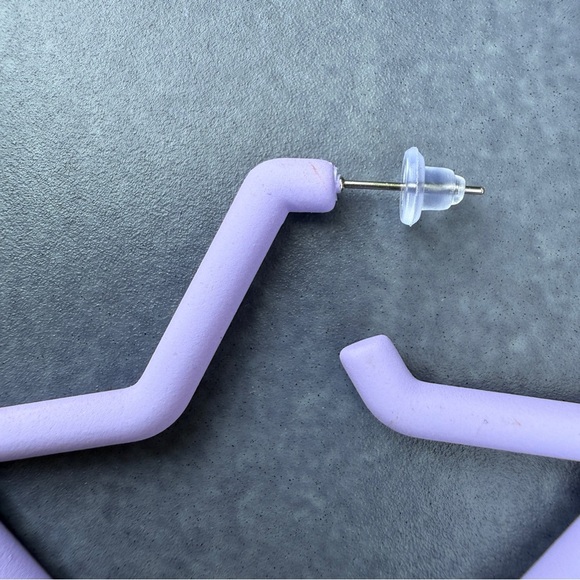 Star Hoop Earrings - Matte Purple - Picture 10 of 10